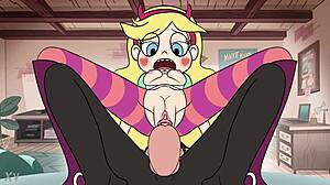 Disney Starco parody creampie fills her tight pussy in wild hentai love making