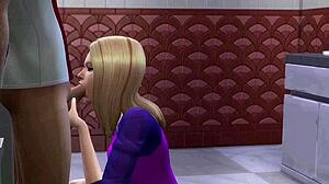 hey cute nerd's stuck watching her bestie get railed in sims bathroom...