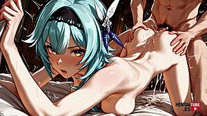 craving eula's uncensored genshin impact poses in japanese anime hentai game collection
