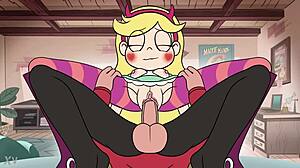 Disney Starco parody creampie fills her tight pussy in wild hentai love making