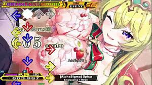 spicy christmas spica dances with big tits in sexy hentai ddr game