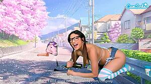 hey, watch this cute latina teen cosplay mei from overwatch masturbate with dildos on camsoda