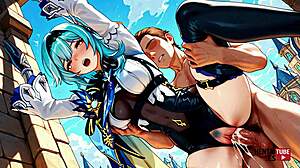 craving eula's uncensored genshin impact poses in japanese anime hentai game collection