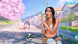 hey, watch this cute latina teen cosplay mei from overwatch masturbate with dildos on camsoda