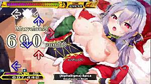 spicy christmas spica dances with big tits in sexy hentai ddr game