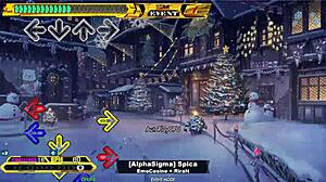 spicy christmas spica dances with big tits in sexy hentai ddr game