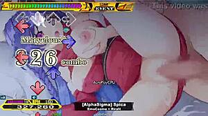 spicy christmas spica dances with big tits in sexy hentai ddr game