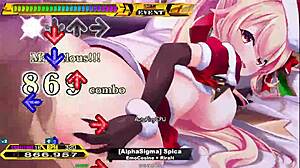 spicy christmas spica dances with big tits in sexy hentai ddr game