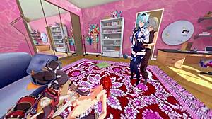 Eula and Xinyan dive into steamy foursome anal doggystyle missionary creampie with small tits teens