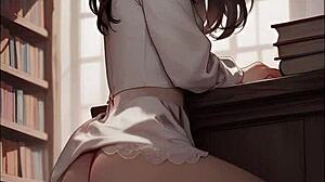 perfect college miniskirt ass strips in gushing ai animation tease