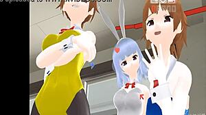 Masochistic Male Tied Up Bullied in 3D Classroom Femdom Kissing Masturbation Asian Bunny Hentai Game