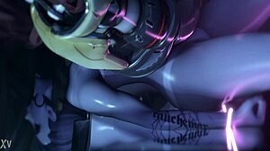 Overwatch widowmaker slams intense 3d deepthroat femdom bdsm