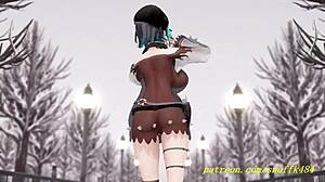 novr mmd chihaya's 3d hentai dance makes my cock throb!!