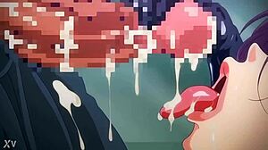 Teen Sucks Cock to Explosive Hentai Cumshot