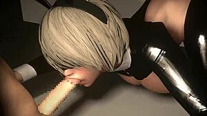 2B's Bunnysuit Sexbot Mode Triggers Machine Anime Hentai Pounding in 3D
