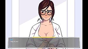 mei from overwatch academy sneaks big cock deepthroat and squirts in college slut scene