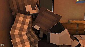 Maid Savagely Rides Owner's Penis Minecraft Animation