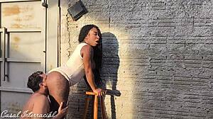 While hubby works neighbor stuffs lingerie wife's vagina creampie deep