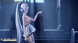 Alice from Fantasy Tower dances nude in smooth MMD anime style