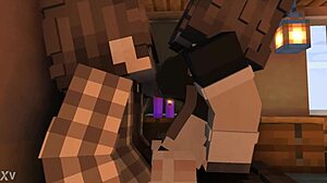 Maid Savagely Rides Owner's Penis Minecraft Animation