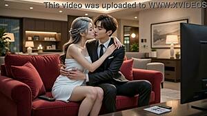 Stepmom sneaks into bed seducing stepson on their first taboo night