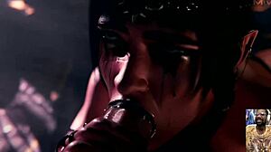 thicc juri's fat ass rides cock hard while goth shadowheart deepthroats for cum in workout