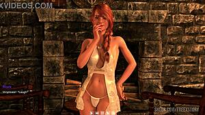 In the dorm Daphne slowly strips dress to tease Mark