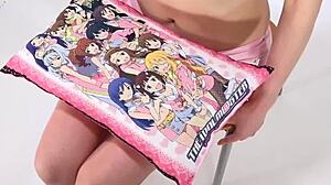 Anime cushion gets crushed under hot weight just like that