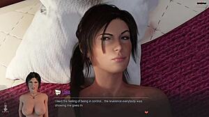 lara croft goes topless in bikini heels for outdoor masturbation