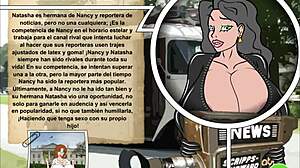 curious news reporter bends over showing her big ass ready for monster cock game