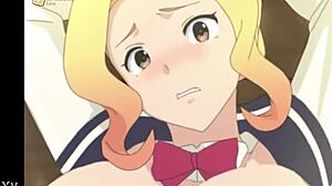 konosuba luna's massive tits crush cock in rough titjob