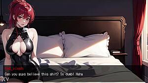 dude, goth mommy redhead camgirl scene in ai adult game demo