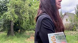 a modest village girl flashes her perky tits then spreads her tight ass wide for him