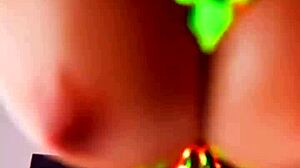 Bold Titfuck Dildo Squeezed Between Huge Tits