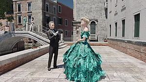 sexy shaved baroness rides casanova's cock doggystyle in venice luxury