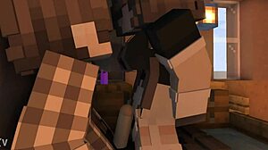 Maid Savagely Rides Owner's Penis Minecraft Animation