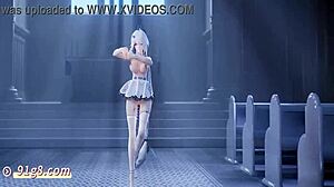 Alice from Fantasy Tower dances nude in smooth MMD anime style