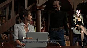 Lara Croft Gives Gloryhole Handjob in Campus Toilet to Monster Cock