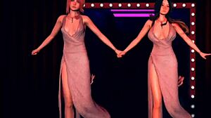 SEXY REDHEAD ANIME GIRL STRIPS AND DANCES BIG TITS!