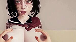 Feel Yui's tits massaged sensually with moans then pussy licked to squirt