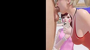 i crave this amazing mercy blowjob animation where she swallows every drop