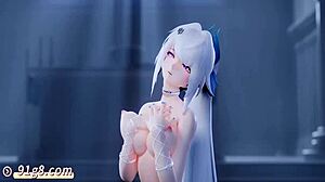 Alice from Fantasy Tower dances nude in smooth MMD anime style