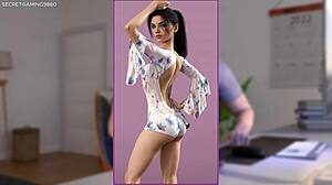 my bimbo dream part 15 has this sexy busty blonde nude masturbating publicly with toy