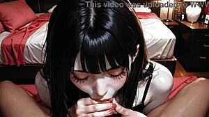 Beautiful Pale Skin Woman Devours Thick Cocks with Eager Sucking in Sexy AI Hentai Animation