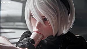 Can 2B's android ass handle hard creampie fuck in Nier hentai?