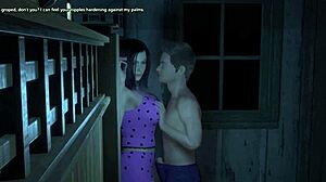 Stepdaughter fingers pussy watching stepmom stepdad hardcore creampie action!