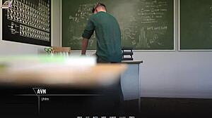 Taboo University 112: Tight Ass in Short Shorts Squirts for Femdom Giant