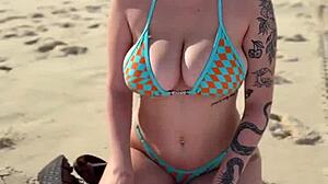 lovely beach vibes turn busty babe jade harper into lingerie masturbation handjob deepthroat monster cock slut