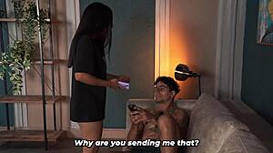 Hey stepsis, I accidentally showed my penis... wanna see more? Slim brunette begs for it