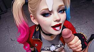 yoghurt party vol 1 psycho harley gags on deepthroat facial blast in ai animation